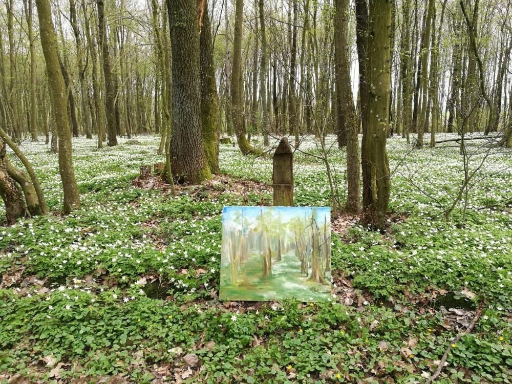 Картина Лес в апреле, когда цветут первые весенние цветы от Art Магазина Абрис Клуб